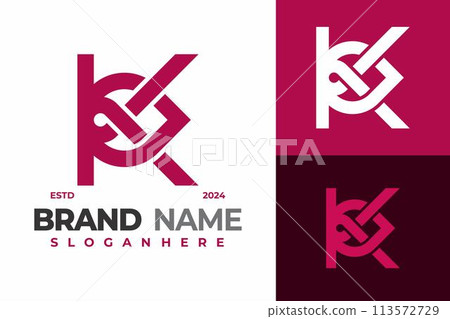 Letter K Knot logo design vector symbol icon illustration 113572729