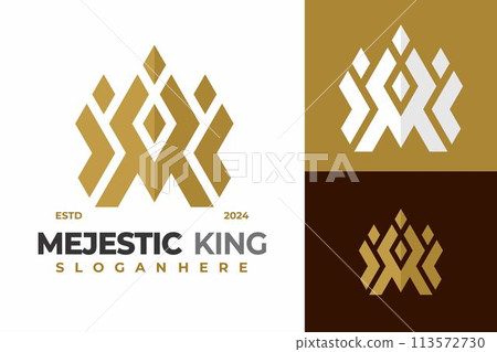 Letter M King logo design vector symbol icon illustration 113572730