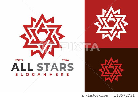 Letter A All Stars logo design vector symbol icon illustration Letter A All Stars logo design vector symbol icon illustration 113572731
