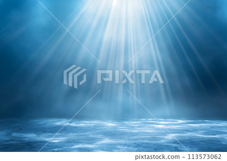 具有光和煙洞的海底圖像背景 113573062