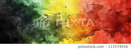 A painted banner for Jumeteenth 113574056