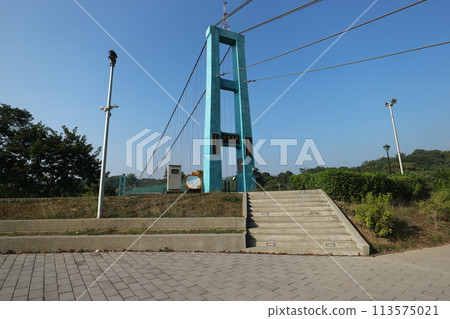 Taiwan, Suspension bridge at Takezaki Waterfront Park 113575021