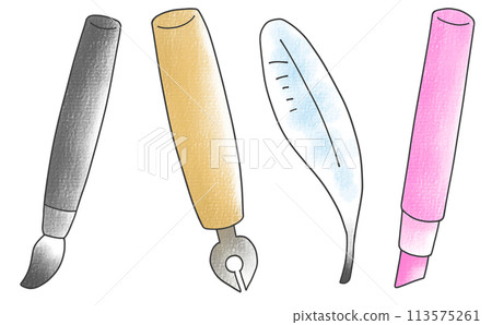 Loose and simple pen set - analog style 113575261