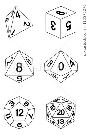 Game Dice Illustration Roleplaying Board Game Set Game Dice Illustration Roleplaying Board Game Set 113575276