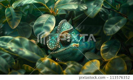 Chameleon integrated with plants Chameleon integrated with plants 113576352