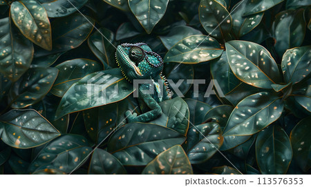 Chameleon integrated with plants 113576353