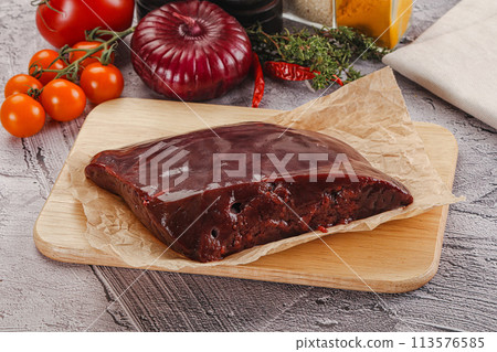 Raw beef liver for cooking Raw beef liver for cooking 113576585