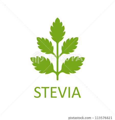 Stevia Leaves Icon. Natural Organic Logo. Vector Stevia Leaves Icon. Natural Organic Logo. Vector 113576821