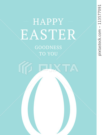 Happy Easter holiday celebrate vintage greeting card painted chicken egg treat vector flat 113577091