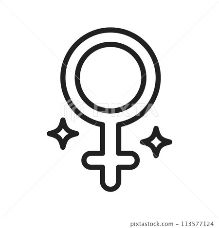 Women Gender Symbol icon vector image. Women Gender Symbol icon vector image. 113577124