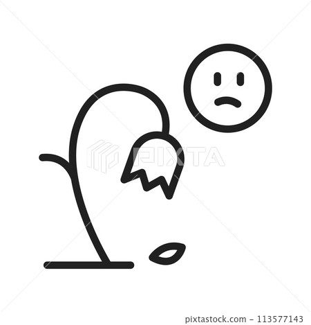 Withered icon vector image. 113577143