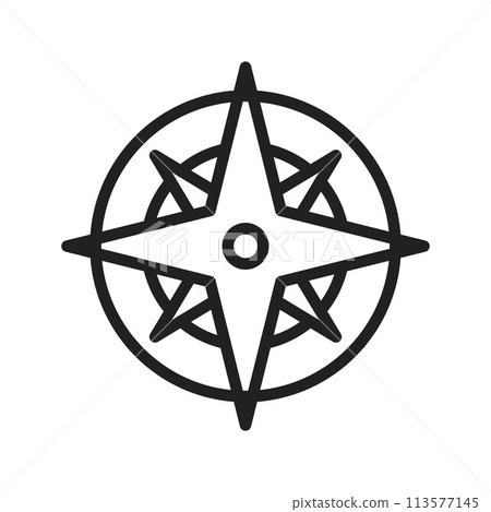 Windrose icon vector image. 113577145