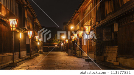 金澤東茶屋街的全景夜景 113577821