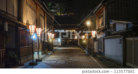 金澤東茶屋街的全景夜景 113577881