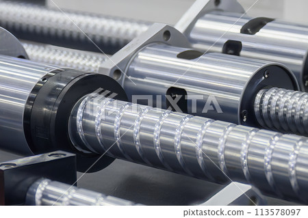 Closeup scene the spare parts  lead ball screw set. 113578097
