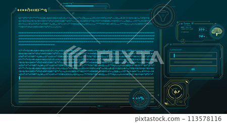 Futuristic HUD interface for processing server data. 113578116