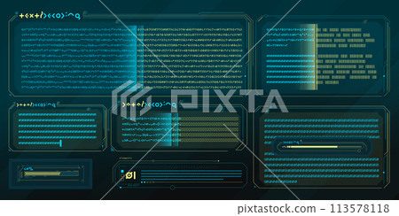 Infographic text vector elements for sci-fi interface. 113578118
