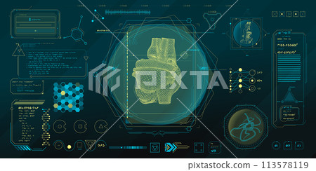 Vector data elements for sci-fi interface infographics. 113578119