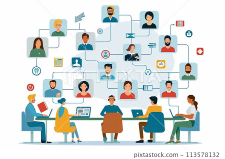 Efficient team collaboration, Vector illustration of modern project management. 113578132