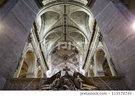 interiors of saint Sulpice church, Paris, France 113578745