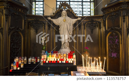 interiors of saint Sulpice church, Paris, France 113578757