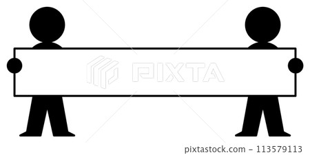 Illustration of a person giving directions holding a blank whiteboard Illustration of a person giving directions holding a blank whiteboard 113579113