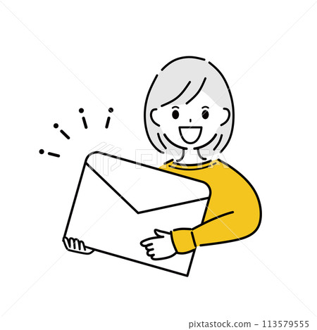 一個女人和一封信的插圖 113579555