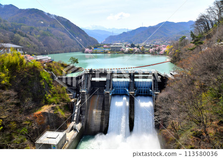 Hakusan Bridge / View of Takato Dam / Lake Takato from the Mitake River (Ina City, Nagano Prefecture) [2024.4] 113580036
