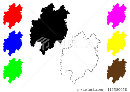 Leshan city (People's Republic of China, PRC) map vector illustration, scribble sketch Jiading Prefecture-level city map 113580058