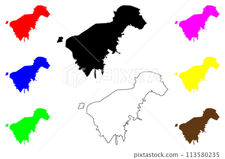 Popayan city (Republic of Colombia) map vector illustration, scribble sketch Popayan map 113580235