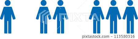 People pictogram standing silhouette icon whole body group set 113580316