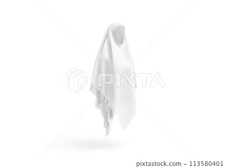 Blank white female khimar mockup, side view 113580401