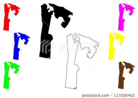 San Pedro de la Paz city (Republic of Chile) map vector illustration, scribble sketch San Pedro de la Paz City and Commune map 113580402