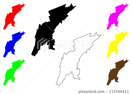 Sogamoso city (Republic of Colombia) map vector illustration, scribble sketch Sogamoso map 113580411