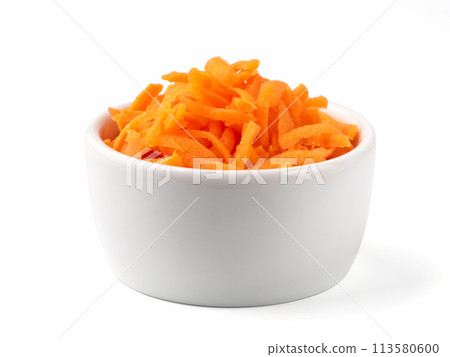 Grated carrots isolated on white Grated carrots isolated on white 113580600