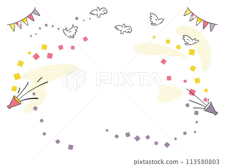 Background illustration featuring garlands and doves that can be used for happy announcements Background illustration featuring garlands and doves that can be used for happy announcements 113580803