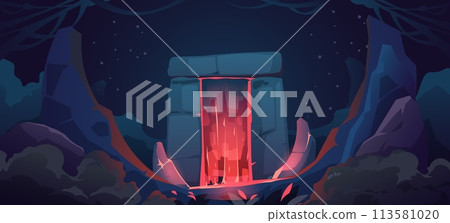 Cartoon magic portal background. Fantasy... - Stock Illustration ...