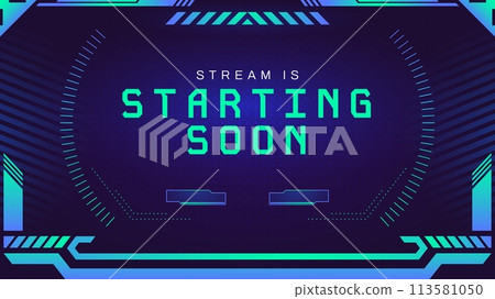 Starting stream screen ui. Game live streaming banner template, modern web page with online status. Vector gaming interface illustration Starting stream screen ui. Game live streaming banner template, modern web page with online status. Vector gaming interface illustration 113581050