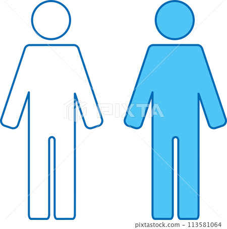 People pictogram standing silhouette icon full body set 113581064