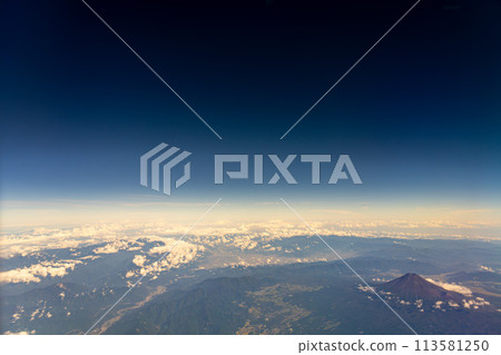 Mt. Fuji Morning Daytime Bright Airline Engine Aerial Summer Cloudy Clouds Summit Volcano World Heritage Site Bird's-eye view Mt. Fuji Morning Daytime Bright Airline Engine Aerial Summer Cloudy Clouds Summit Volcano World Heritage Site Bird's-eye view 113581250