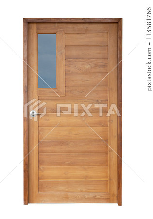 Wooden door isolated on white background Wooden door isolated on white background 113581766