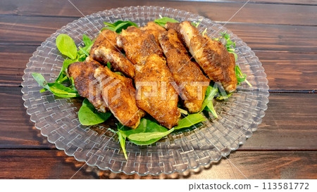 Spicy curry grilled chicken wings Spicy curry grilled chicken wings 113581772