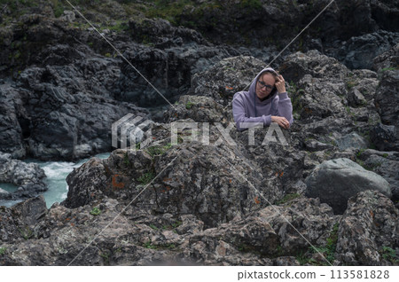 Woman at the river Katun Woman at the river Katun 113581828
