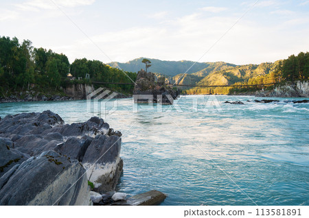 Fast mountain river Katun Fast mountain river Katun 113581891