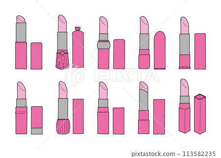 Pink lip illustration set Pink lip illustration set 113582235