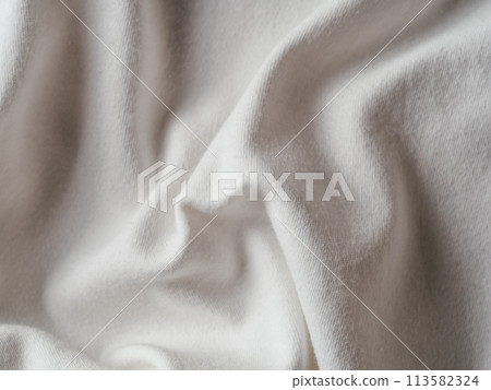 White cotton jersey fabric texture 113582324