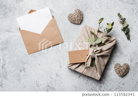 Zero waste Valentine's Day concept, copy space 113582341