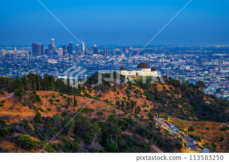 Griffith Observatory and Los Angeles skyline after sunset Griffith Observatory and Los Angeles skyline after sunset 113583250