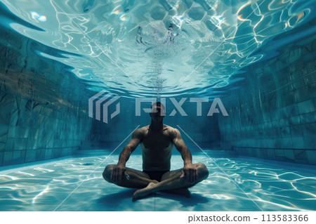 Professional man swimmer inside swimming pool Professional man swimmer inside swimming pool 113583366