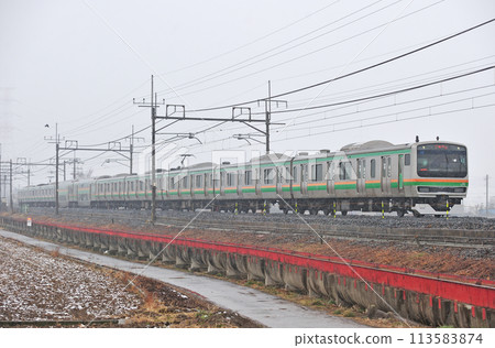 東北本線 東鷲宮～栗橋 JR東日本 E231系 U524編組（小山） 113583874